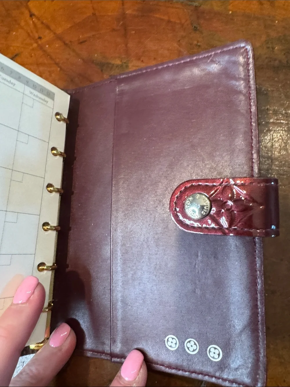 Louis Vuitton Patent Vernis Deep Burgundy Notebook Cover